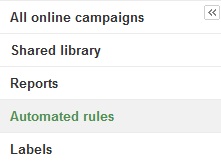 Automated Rules Menu