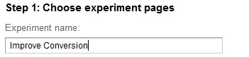 Choose Experiment Pages