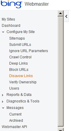 Disavow Links Interface