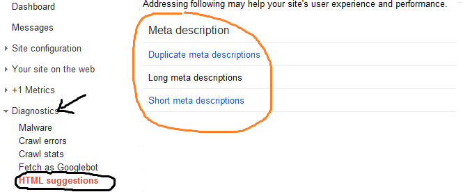 Analysing Meta Description using Google Webmaster's Tool