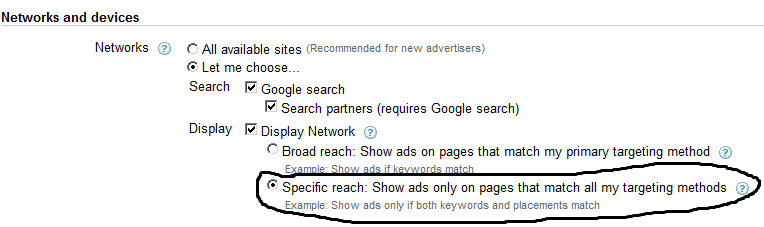 Specific Reach for Google Display Network
