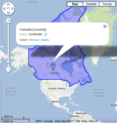 Search for Location in Map Google Adwords