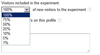 Percentage Visitors Content Experiments